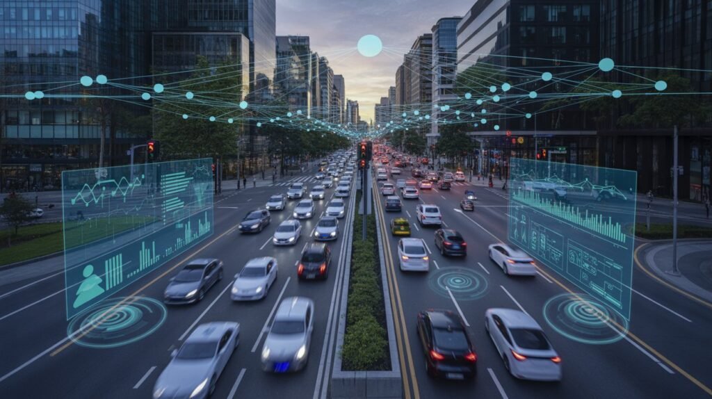 AI-powered smart city traffic.